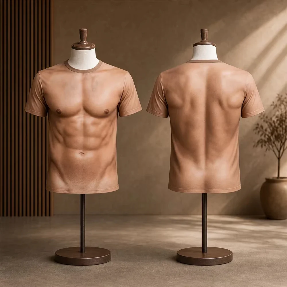 Unisex Funny Fake 3D Printed Muscle T-Shirt Male Summer Fashion Casual Sports T Shirt Clothing Streetwear Clothes Tops for Kids