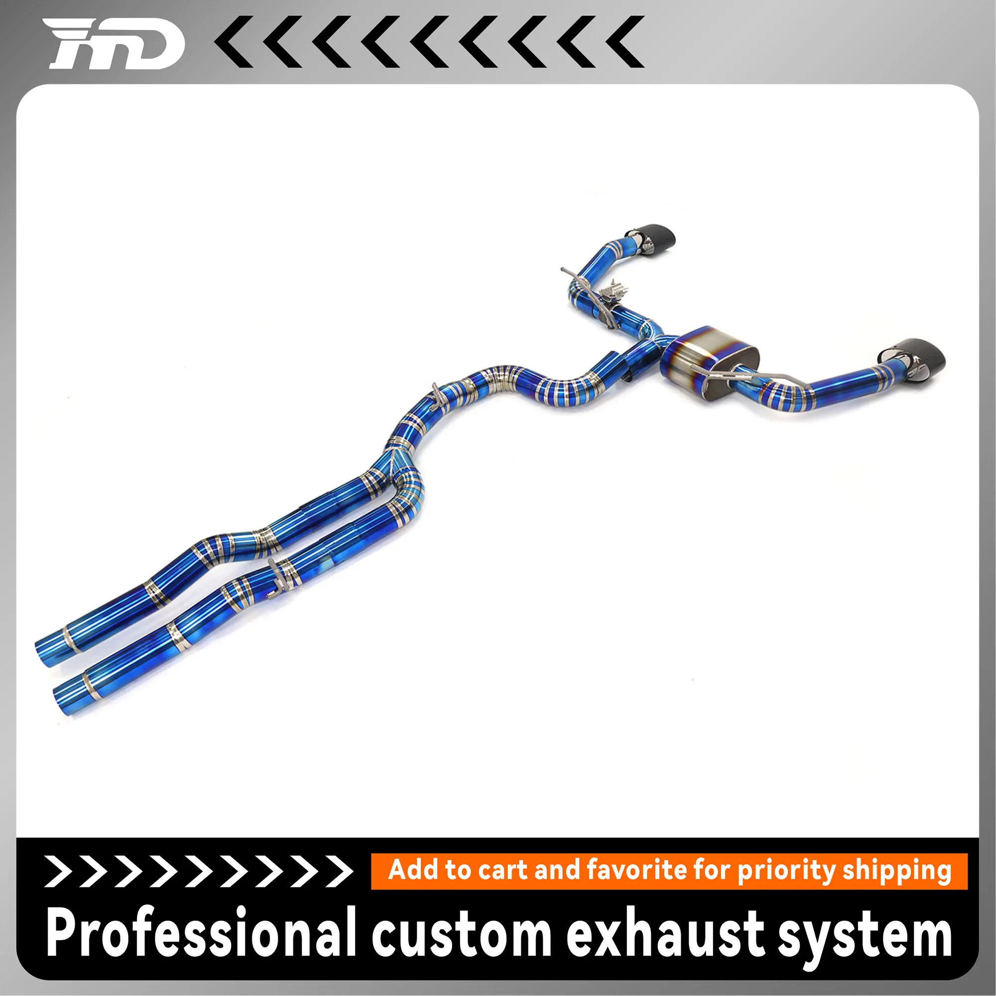 

HMD titanium alloy high performance exhaust pipe for Audi RS3 2.5T catback exhaust pipe with valve single side drum design