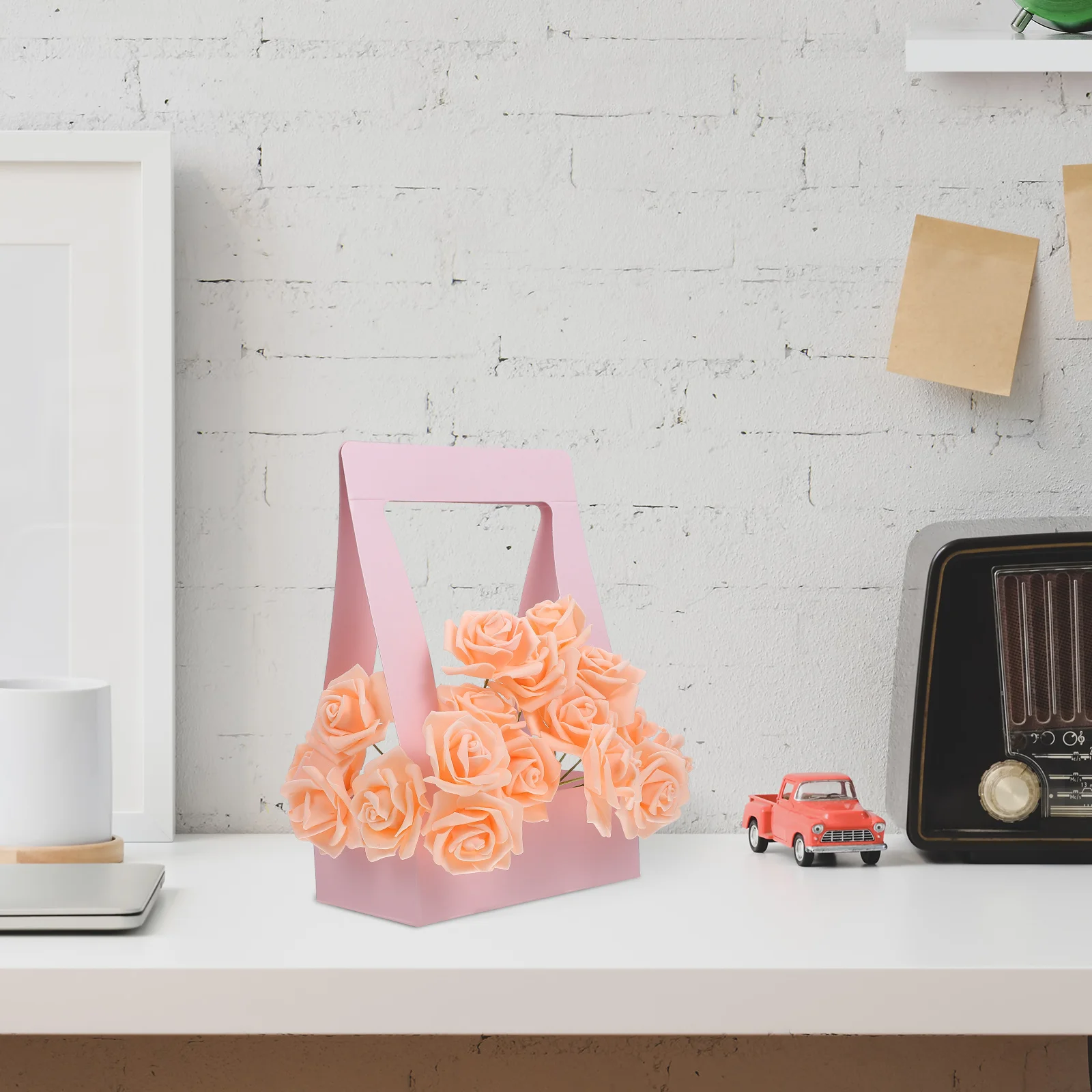 5 قطع من صناديق الزهور الورقية القابلة للطي، صندوق هدايا موفر للمساحة لتغليف الورق، تغليف هدايا الزهور الإبداعية