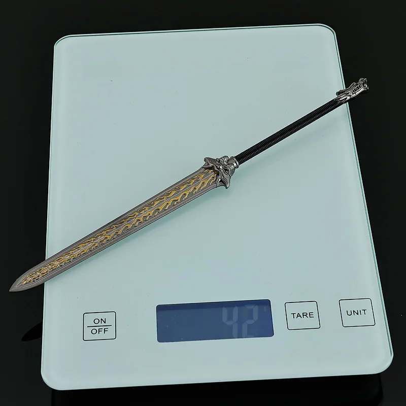 ดาบคุเท็น ของสะสมจากภาพยนตร์จีน ขนาด 22 ซม. ทำจากโลหะ ของตกแต่งโต๊ะทำงาน ของเล่นเด็กผู้ชาย