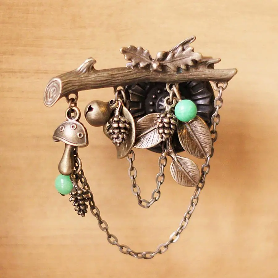 Vintage Bird Brooch Safety Pin Women Leaf Chain Clothing Closure Clip For Dress Cardigan Sweater Shawl Decorative Jewelry Gift