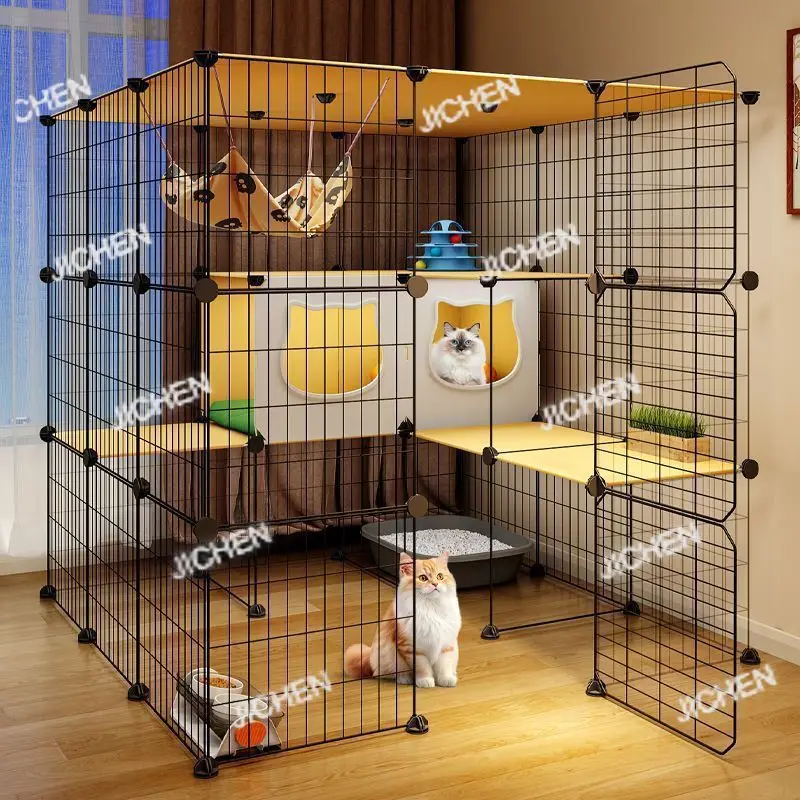 

очень большой, Клетка для кошек, очень большое свободное пространство, встроенный дом, домашний интерьер, роскошное гнездо, многокошачья вилла высокого качества
