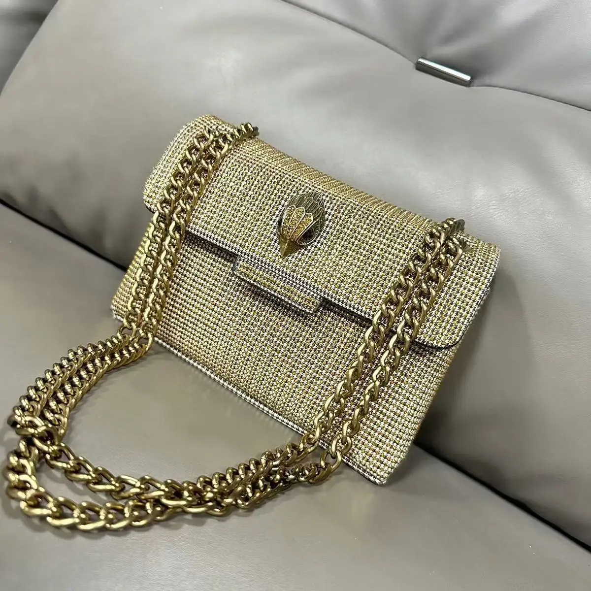 

2025 New Checkered Bag With Hot Stamping And Versatile Design Single Shoulder Crossbody Eagle Head Bag Chain Strap Bag Large