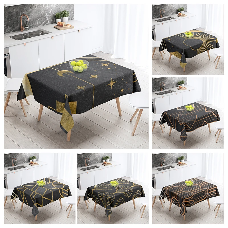 Home tablecloths for dining decoration and rectangular table accessories waterproof cloth Anti-stain tablecloth abstract Anime