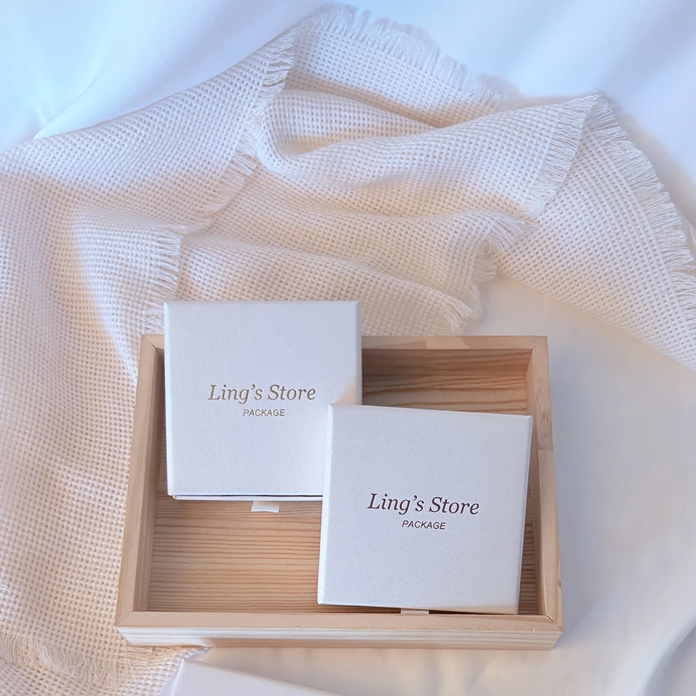 

50pcs Personalized Logo Luxury Jewelry Paper Drawer Box For Ring Earring Pendant Bracelet Pearl Necklace Studs Candy Bag Storage