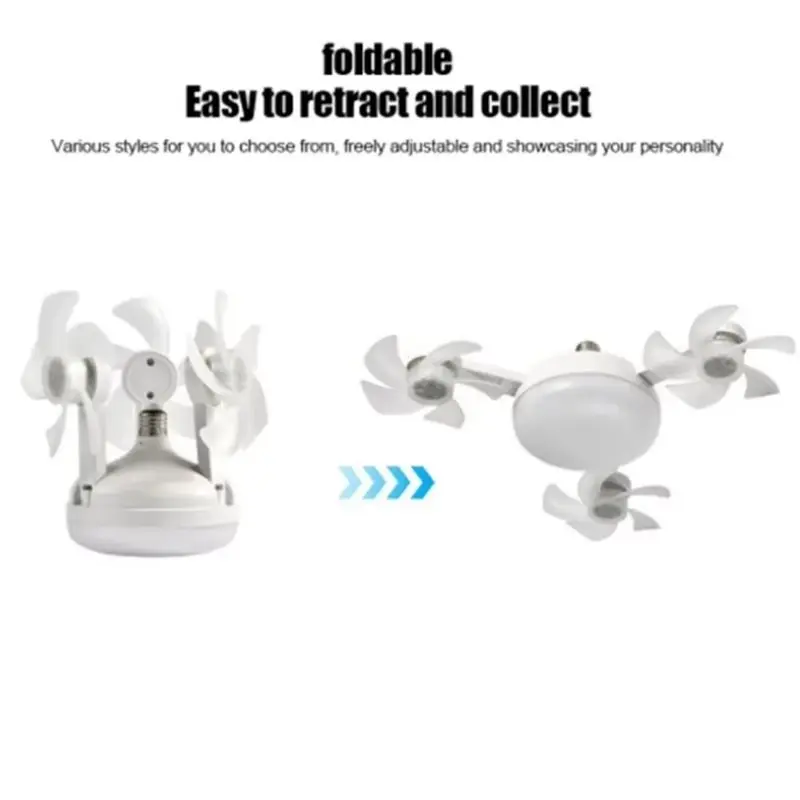 N98R Drone Design E27 Base Ceiling Fan Light Dimmable 3 Color LED Remote Control Silent Fanlight