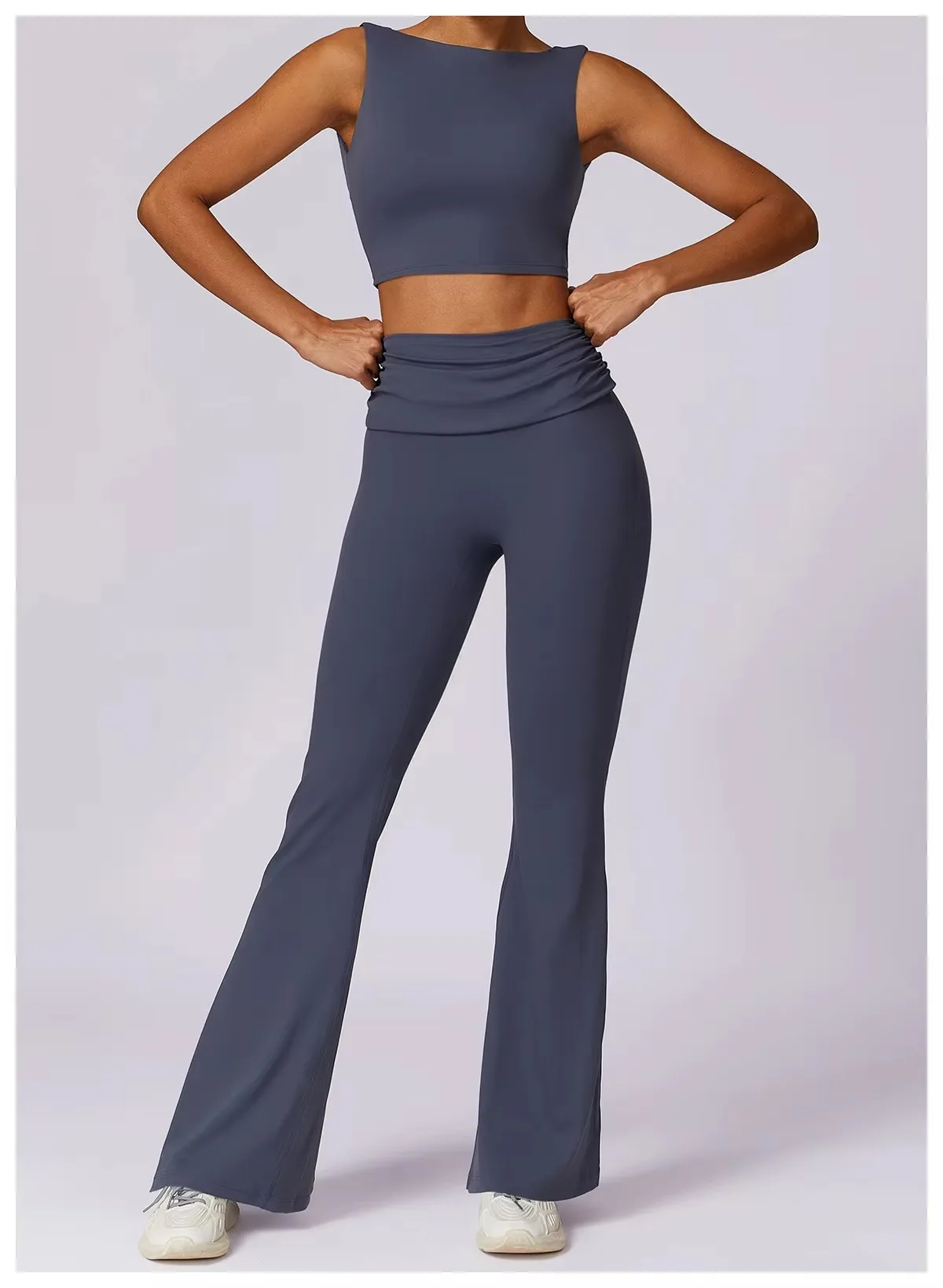 Cross-border spring women's back-beautifying, nude-feeling, tight yoga suit, breathable and quick-drying running and fitness sui