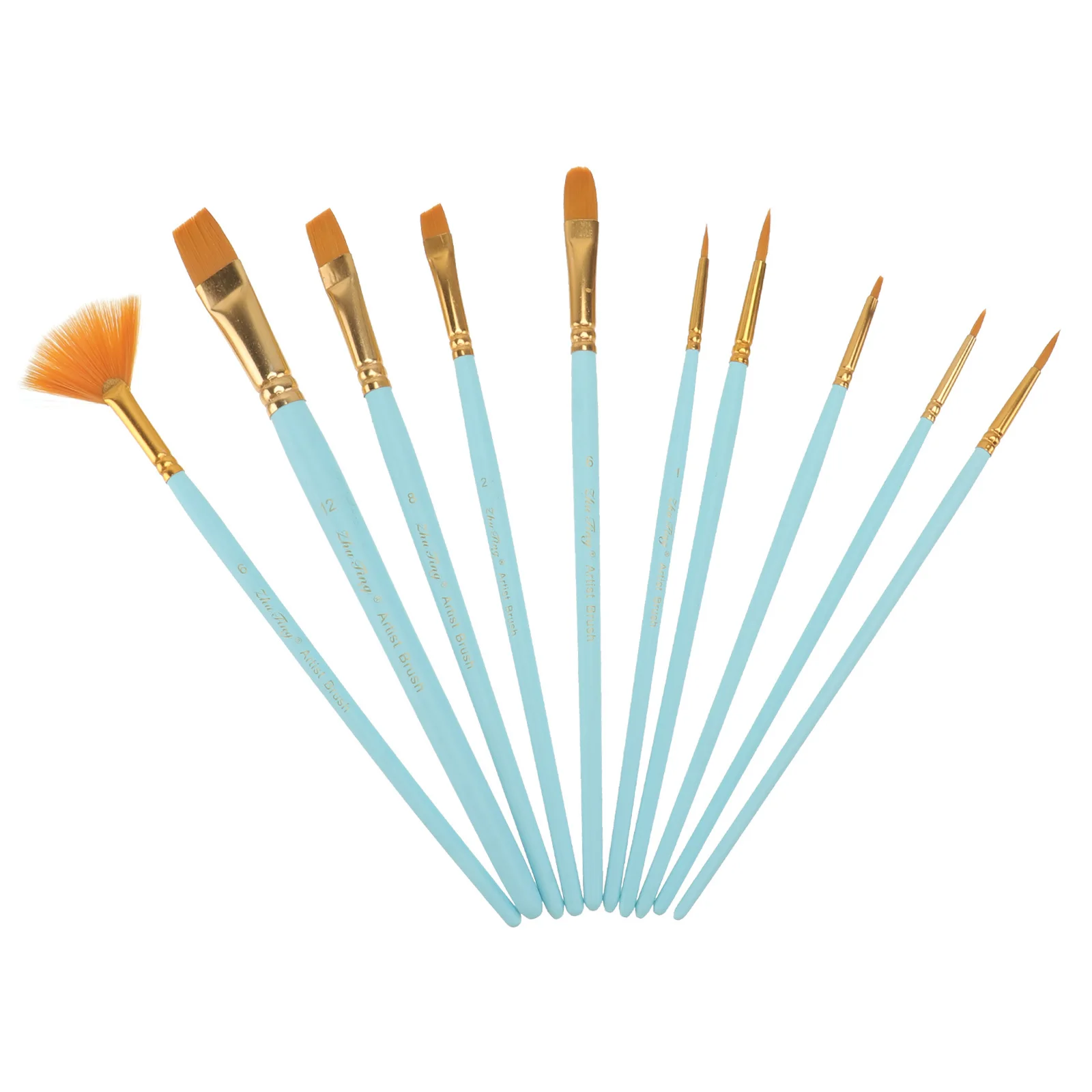 مجموعة فرش طلاء متعددة الوظائف من النايلون أدوات رسم فنية للشعر للأطفال والمبتدئين والمحترفين مجموعات فرش الرسم الأزرق