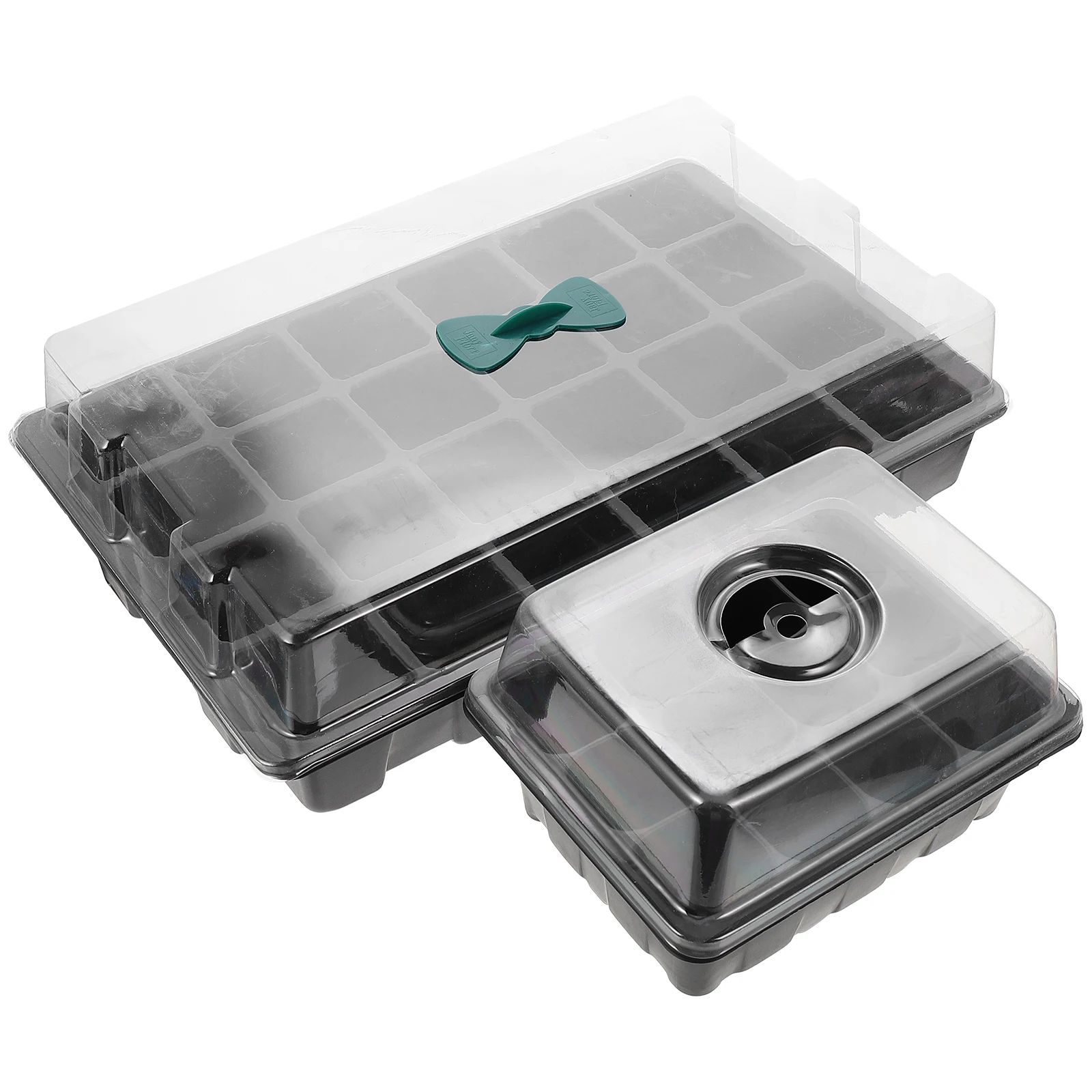 Juego de bandejas para germinación de plantas, caja de vivero de PVC duradera con múltiples agujeros para trigo, hierba, rábano, herramienta de cultivo de verduras, jardín, 2 uds.
