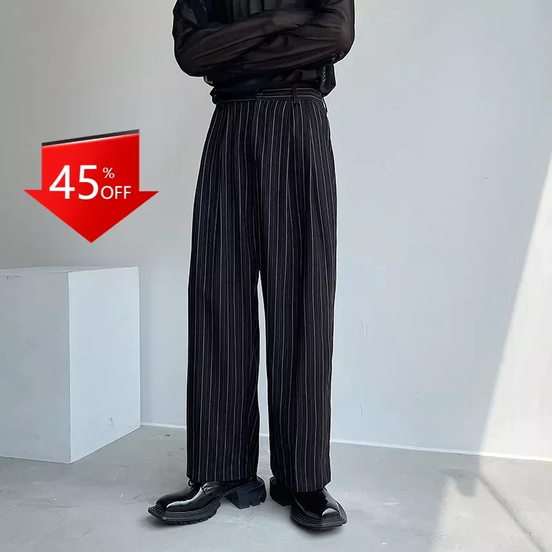 y2k Korean-style all-match striped relaxed-fit wide-leg pants joggers men 하렘 바지 streetwear vintage trousers men y2k men clothing