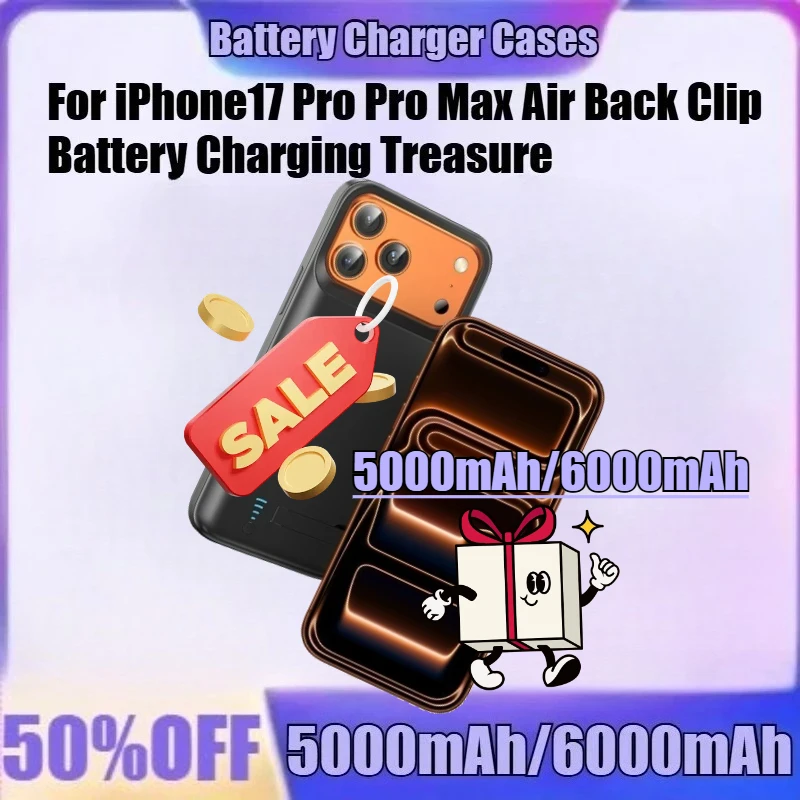 

For iPhone17 Pro Pro Max Air Back Clip Battery Charging Treasure Large Capacity Integrated Charging Portable Back Nail 5000mah