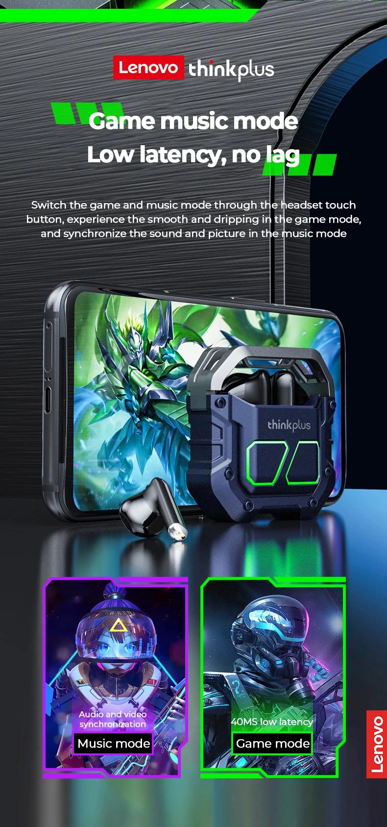 Lenovo-auriculares inalámbricos XT81, dispositivo de audio con Bluetooth,  resistente al agua, con cancelación de ruido y micrófono, 5 unidades -  AliExpress, image size:790x1686