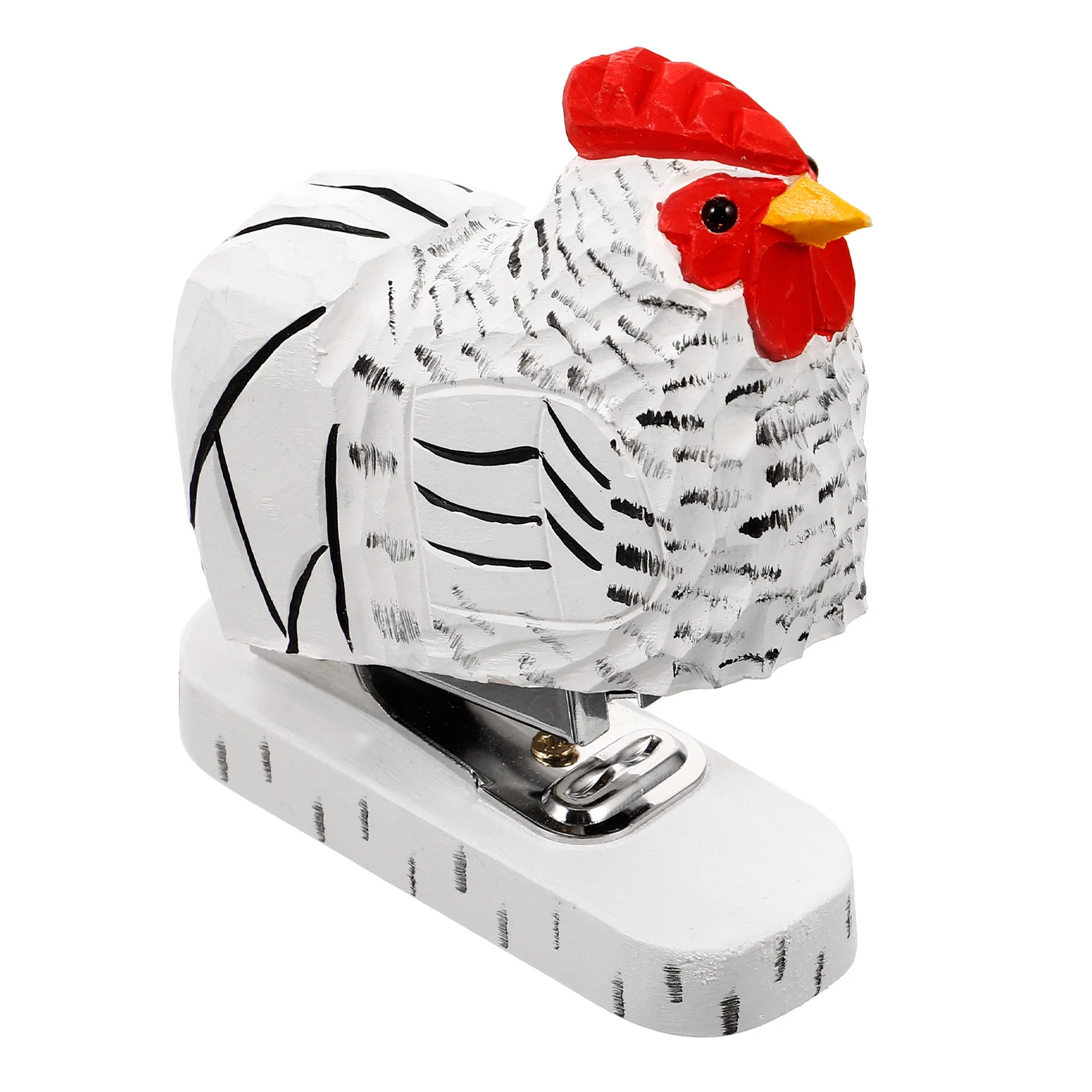 Animal Rooster Stapler Reusable Wooden Small Handmade Portable Office File Stapler Cute Animal Desk Accessories