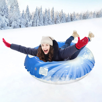 Adult Inflatable Snow Tube, Thickened Heavy-Duty Hard-Bottom Snow Sled with Handles, Winter Outdoor Sports Equipment for Family Activities