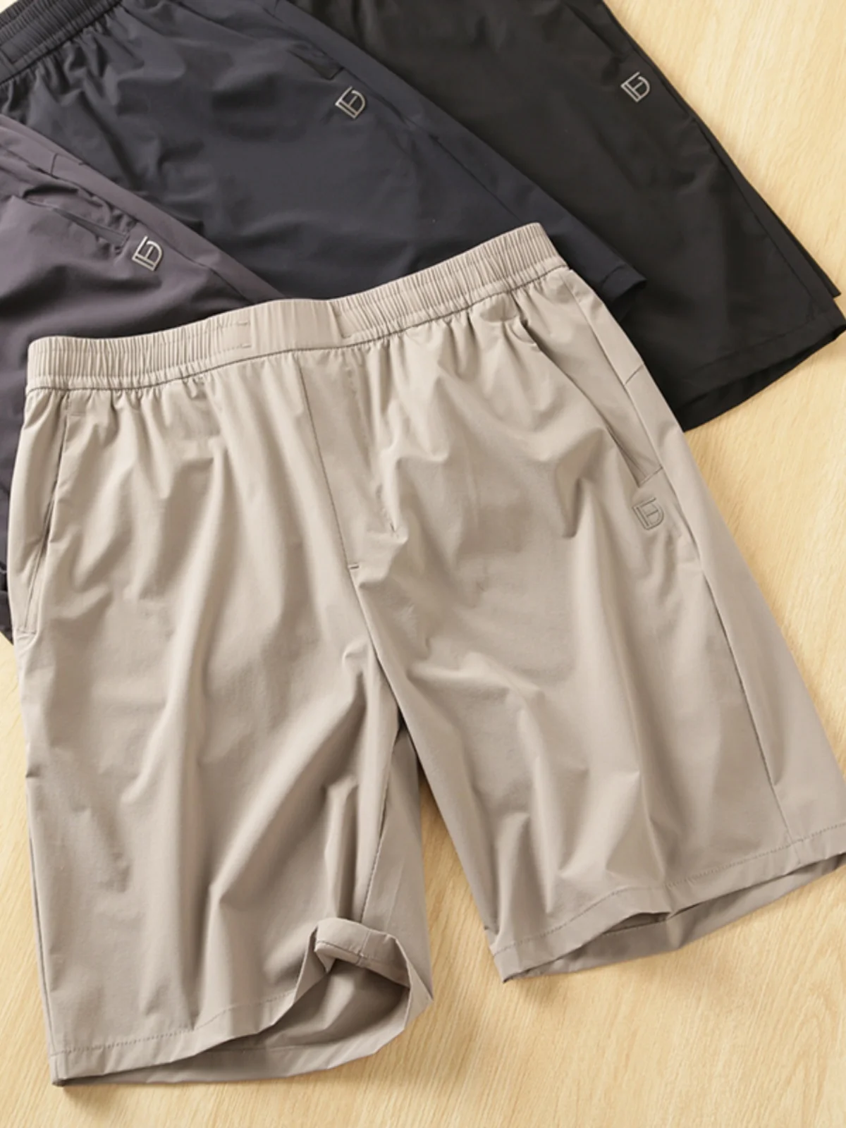 

Охлаждающие брюки Qui Dry с эластичной резинкой на талии, повседневные мужские легкие брюки с кондиционером, летняя модная городская повседневная одежда