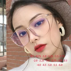 Big Frame Clear Lens Glasses Round Myopia Nerd Spectacles Degree -0.5 -1.0 -2.0 -3.0 -4.0 to -6.0