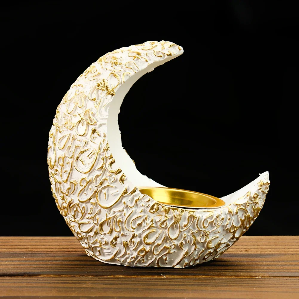 

Arabian Crescent Resin Candlestick Incense Burner Ancestral Temple Decorations Aromatherapy Stove Desktop Miniature Ornaments