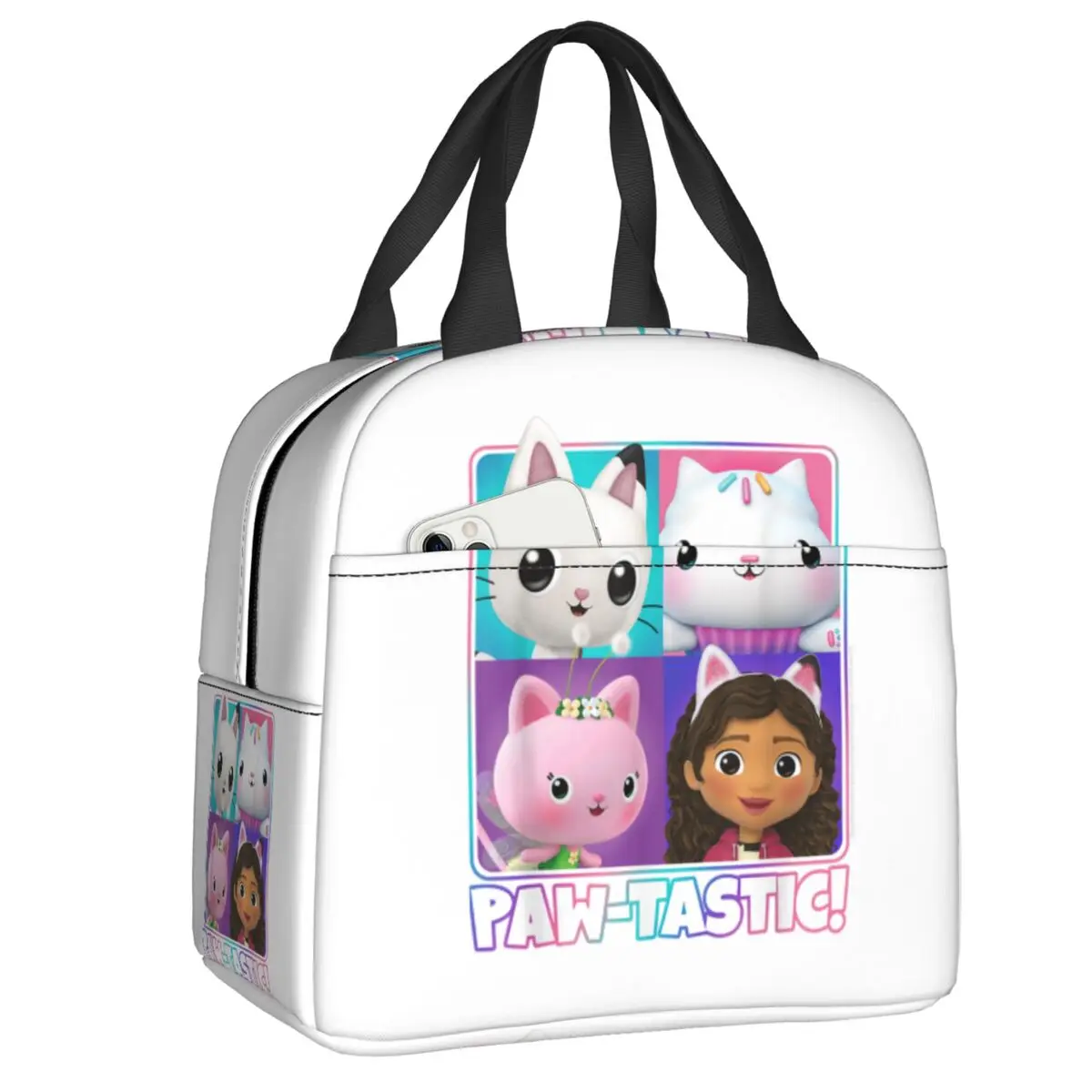 

Портативные ланч-боксы с мультяшным дизайном «Кукольный домик Габби» для женщин, герметичные термосумки-холодильники для еды, изолированные ланч-боксы для детей