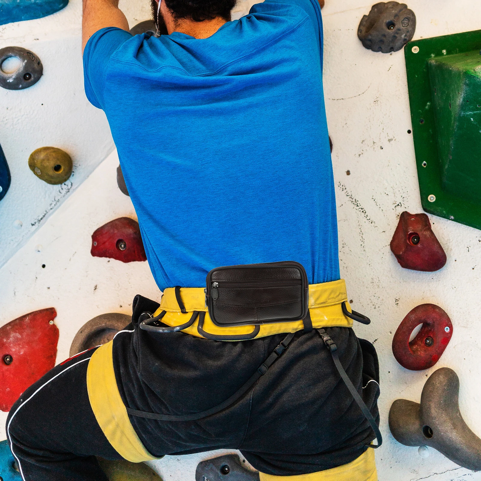 

Men PU Phone Waist Pouch Durable Stylish Storage for Smartphone Keys Coins Travel PU Phone Bag Waist Pouch Bag