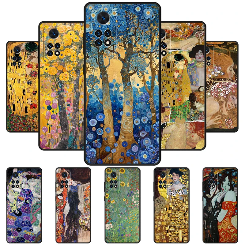 Kiss by Gustav Klimt Phone Case For Redmi Note 11 EPro 11S 10T 9S Promax 8 Pro Xiaomi Mi 11 12X 12S Ultra Cover