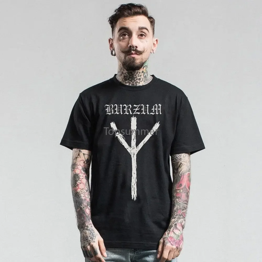 Camiseta de música de Metal de runa Burzum, ropa estética, camisetas de Metal