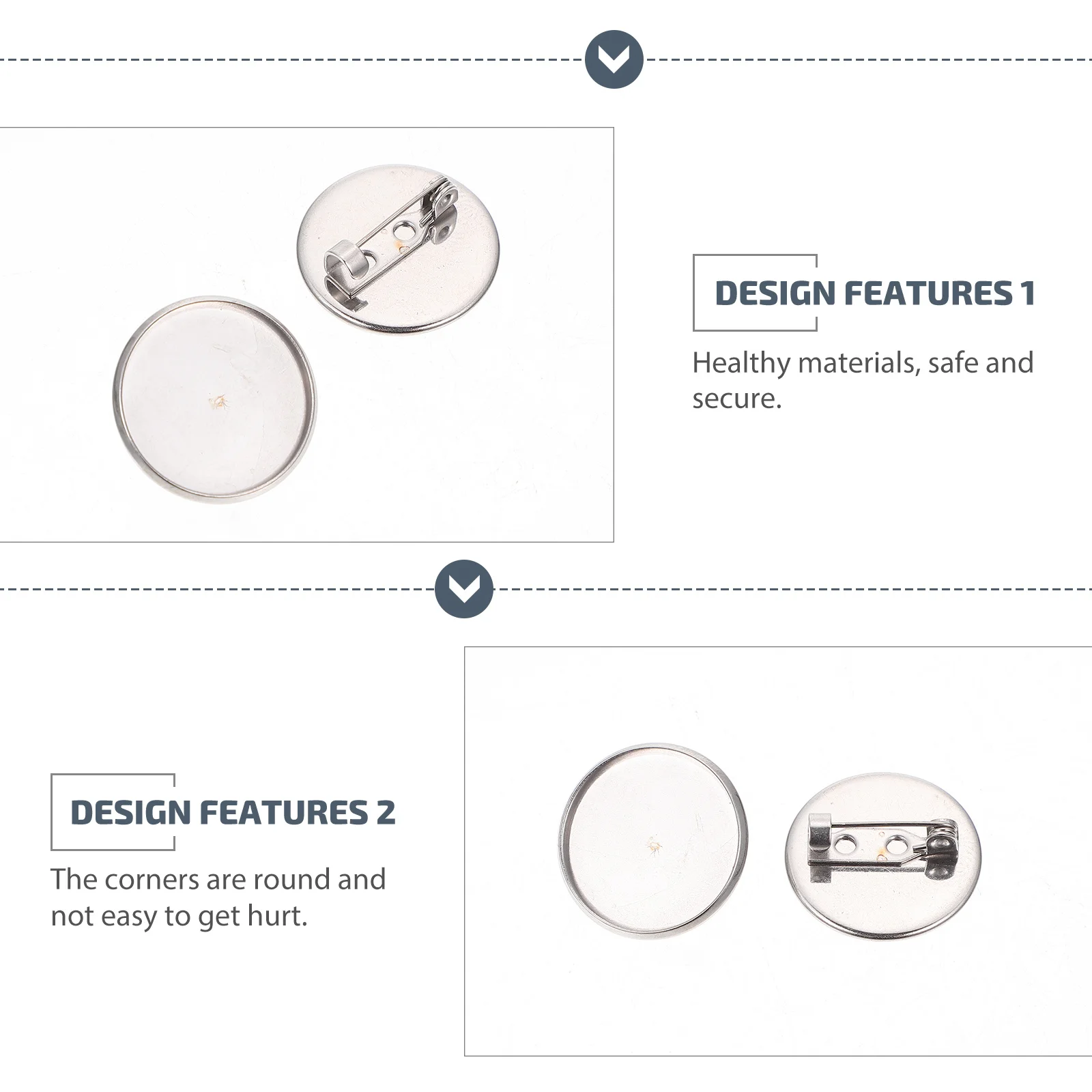 20 قطعة بروش قواعد بروش فارغة مستديرة لتقوم بها بنفسك دبابيس ذاتية الصنع دبوس ظهور مستلزمات صناعة المجوهرات شارة صواني صواني السلامة دبوس الصدر #5