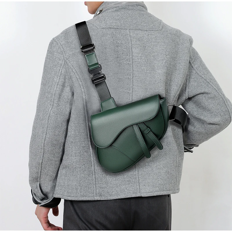 Neue männer Sattel Umhängetasche Zipper Schulter Tasche Leichte Einzigen Riemen Messenger Geldbörse Für Männer Einfarbig Casual Brust Tasche – Detail 15