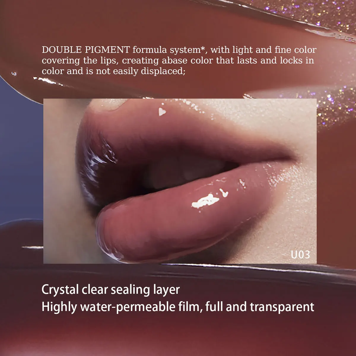 [ClearanceSale] Uhue Water Gloss Mirror Lip Glaze U07,Glassy Finish,Lightweight Feel,Non Sticky Gloss,Smooth Application