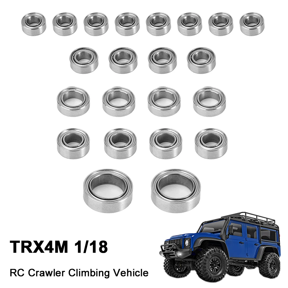 22 Pcs Steel Sealed Bearing Kit Car Upgrade Parts RC Car Upgrades Parts Accessories for TRX4-M Bronco Defender 1/18 RC Crawler