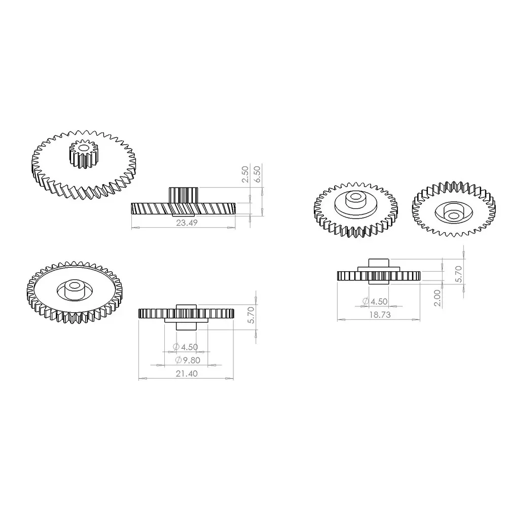 For Philips Cassette Recorder D8303 D8403 D8268 D8269 D7160 D7140 D8040 D8437 D8443 D8543 D8334 2mm Hole 3PCS Movement Gear