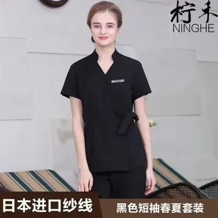 2025 Spring/Summer Latest Work Clothing 5 Colors V Neck Fashion SPA Uniform Custom Made Beauty Uniforms Pink Massage Workwear