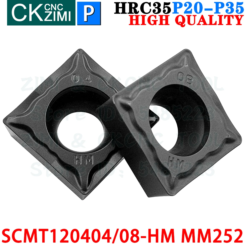 SCMT120404-HM MM252 SCMT120408-HM MM252 超硬インサート旋削インサートツール鋼用 SCMT 1204 SCMT1204 HM CNCメカニカルウッドメタル旋盤ツール
