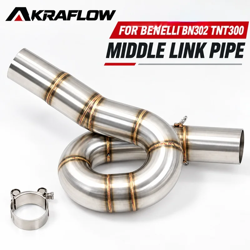 Slip-On Middle Link Pipe for Benelli 300 BJ300 BN302 TNT300 2014-2018 Motorcycle Exhaust Modified Replacement Connector Part