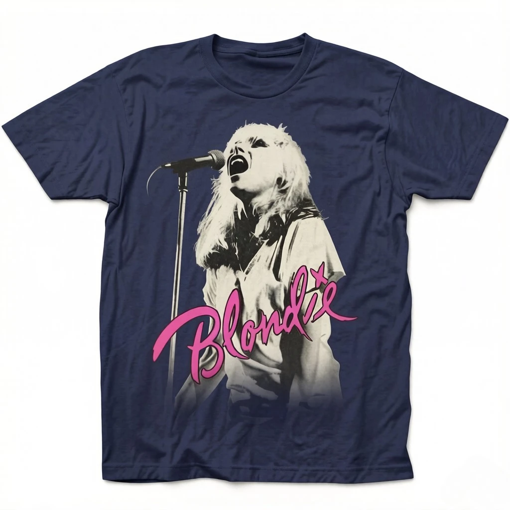 Camiseta con estampado de póster Retro de Ruck Band Blondie Tour 1977, camisetas de algodón para hombre y mujer, camisetas nuevas de moda de verano, ropa de calle