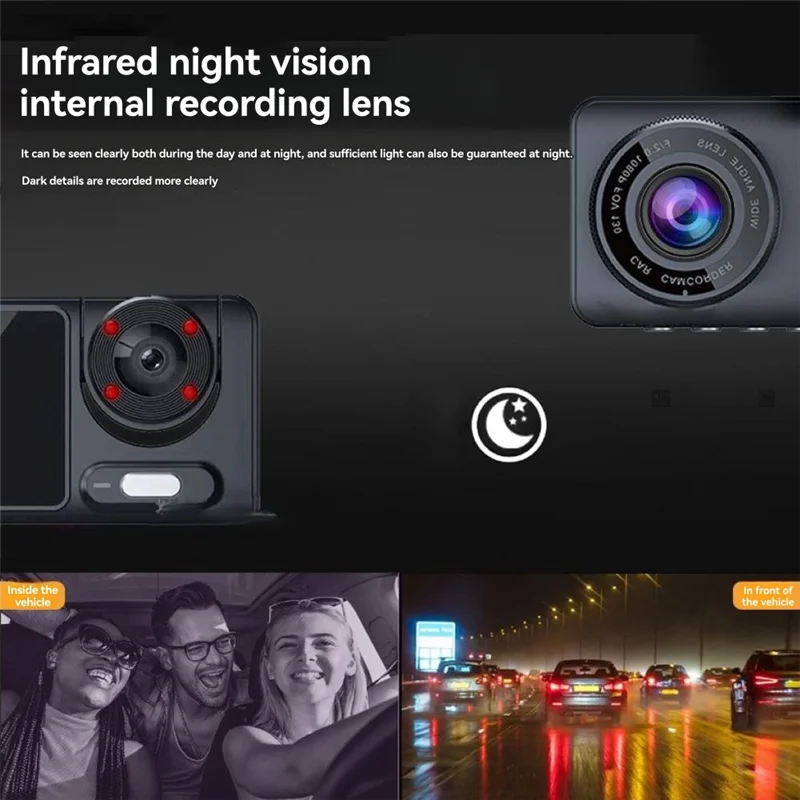 Driving Vehicle Cam 1080P Wifi Dash Cam HD For Car DVR 3 Lens 2
