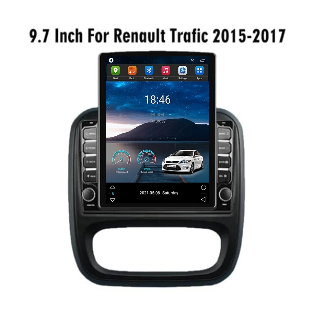 9.7 "estilo vertical tesla tela android rádio do carro navegação gps reprodutor multimídia para renault trafic 3 14-30 para opel vivaro b