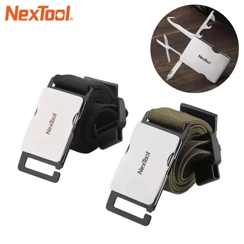 NexTool Outdoor Multi Functional Men Waist Belt Buckle Repair Tool Screwdrivers Scissors File Bottle Opener SIM Card Pin Remover