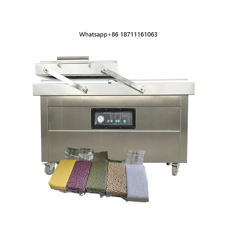Semi Automatic Food Tofu Double Vacuum Gas-Flushing Sealer Packing Packaging Vacuum Machine