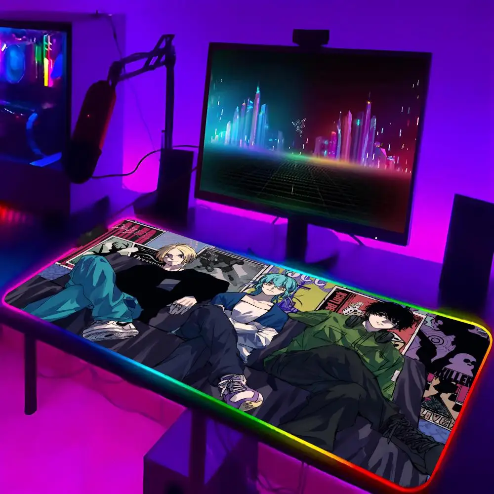 Sakamoto Days Mouse Pad Keyboard Xxl Laptop Mat Gaming Rgb Mousepad Backlit Keyboard Gamer Girl Table Pads Deskpad