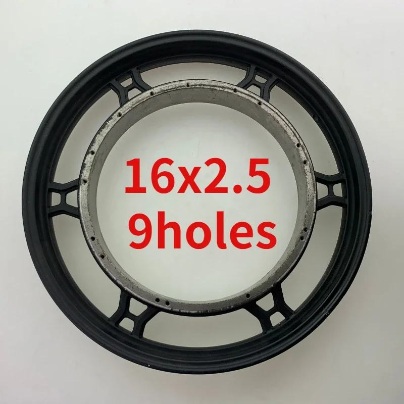16x2.5 9 ثقوب 16x2.125 سيارة كهربائية الخلفية الألومنيوم الدائري فرش السيارات الحلقة الخارجية 14/ 16 / 18 بوصة محور عجلات خلفي مع المغناطيس