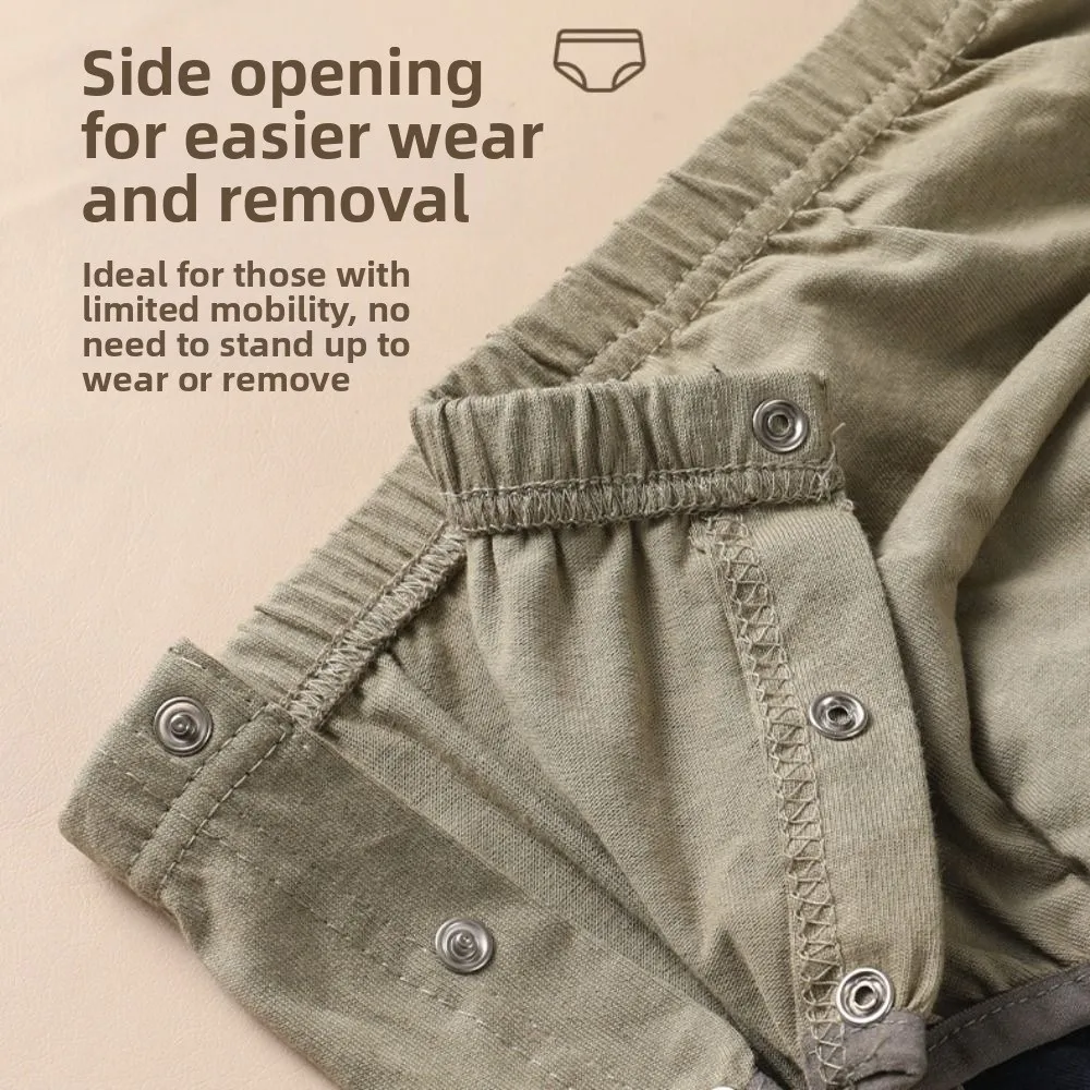 Pantaloni per pannolini per adulti in grafene antibatterico Pannolini lavabili regolabili anti-perdite laterali Slip assorbenti riutilizzabili traspiranti