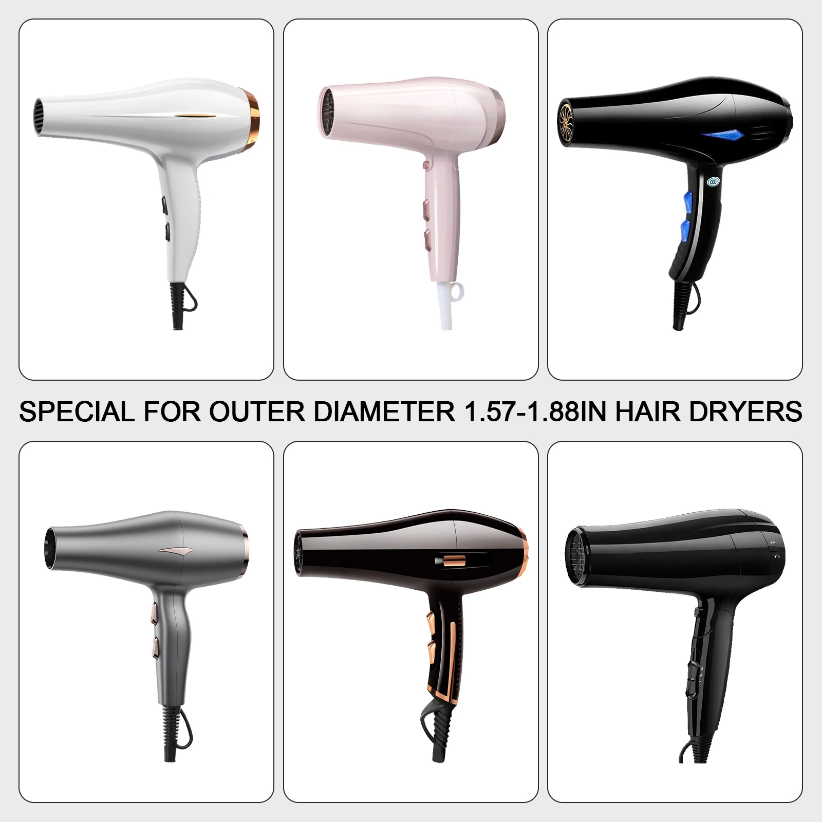 2 Pcs Universal Diffusor Lockiges Haar Diffusor Konzentrator Düse Bonnet Föhn Zubehör Diffusor Haar Trockner