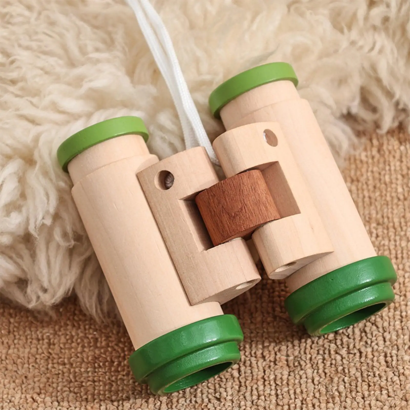 Toddler Binoculars Wooden Adjustable Portable Telescope Elementary School Toys For Birthday Sports Camping Outside Play Easter