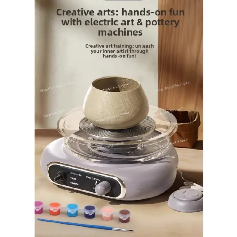 Kids' DIY Electric Mini Pottery Wheel Kit | Parent-Child Interactive Art Craft Pottery Making Toy
