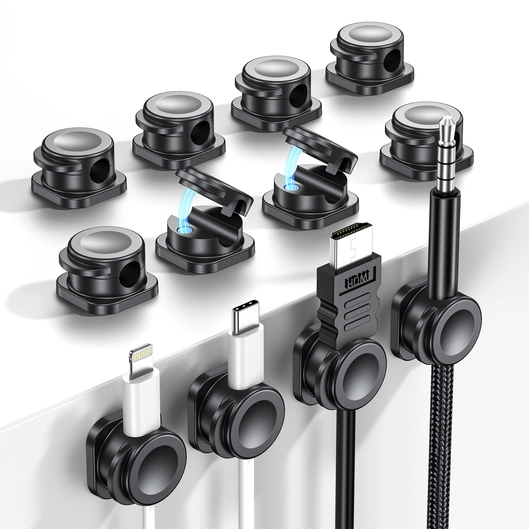

Magnetic Cable Organizer Clamp Desk-Friendly Self-Adhesive Acrylic Adhesive Strong Adhesive Data Cable Organizer