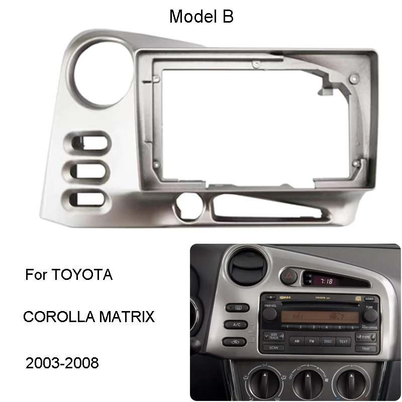 9 Inch Car Radio Head Unit Fascia For TOYOTA COROLLA MATRIX 2003-2008 Auto Stereo Panel Mount Bezel Faceplate Frame Kit