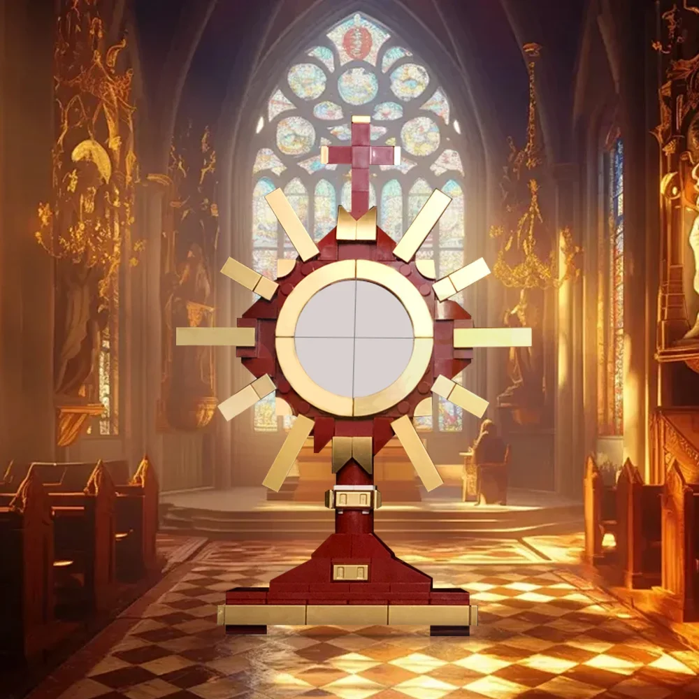 

MOC Christianity Monstrance Bricks Model Christianity Monstrance ostensory Building Blocks DIY Assembly Toys Kids Birthday Gifts