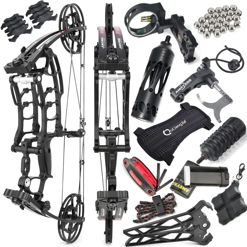 

Compound Bow Dual-use for Arrows and Steel Ball,Hunting Bows,Limb Made in USA,40-65lbs Adjustable,Short-Axis Compound Bow,for Ar