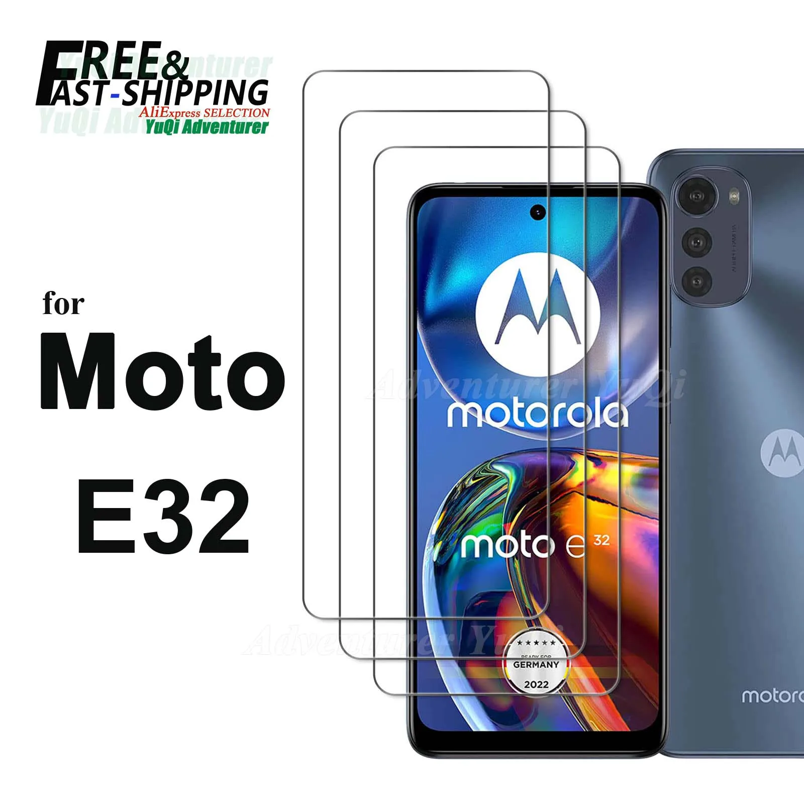 Screen Protector For Moto E32 Motorola, Tempered Glass HD Crystal 9H Anti Scratch Case Friendly Mica