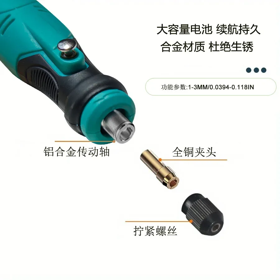 2025 Rotary Tools Lithium Battery Mini Small Electric Grinding Power Tool Set Rust Removal Sanding Polishing Cutting Nail Art